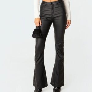 Black faux leather edikted pants